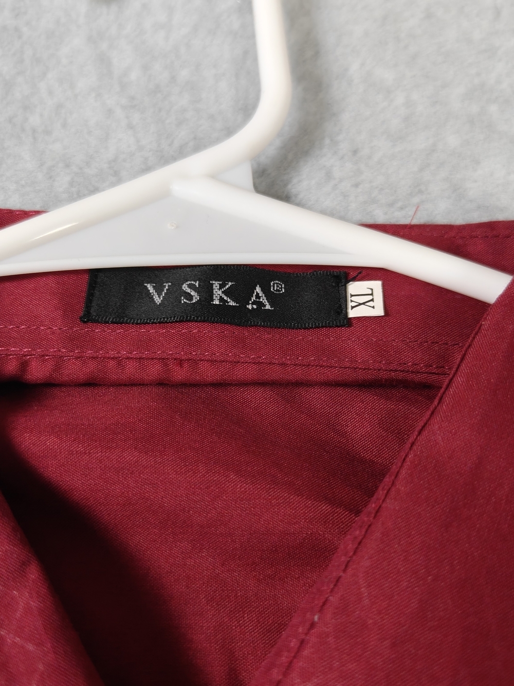 Men's Red Button-Up Dress Shirt - Picture 4 of 5
